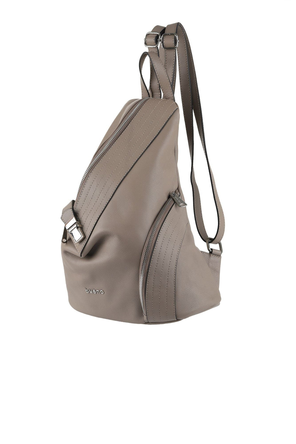 Bueno 's Leather Backpack in fuchsia