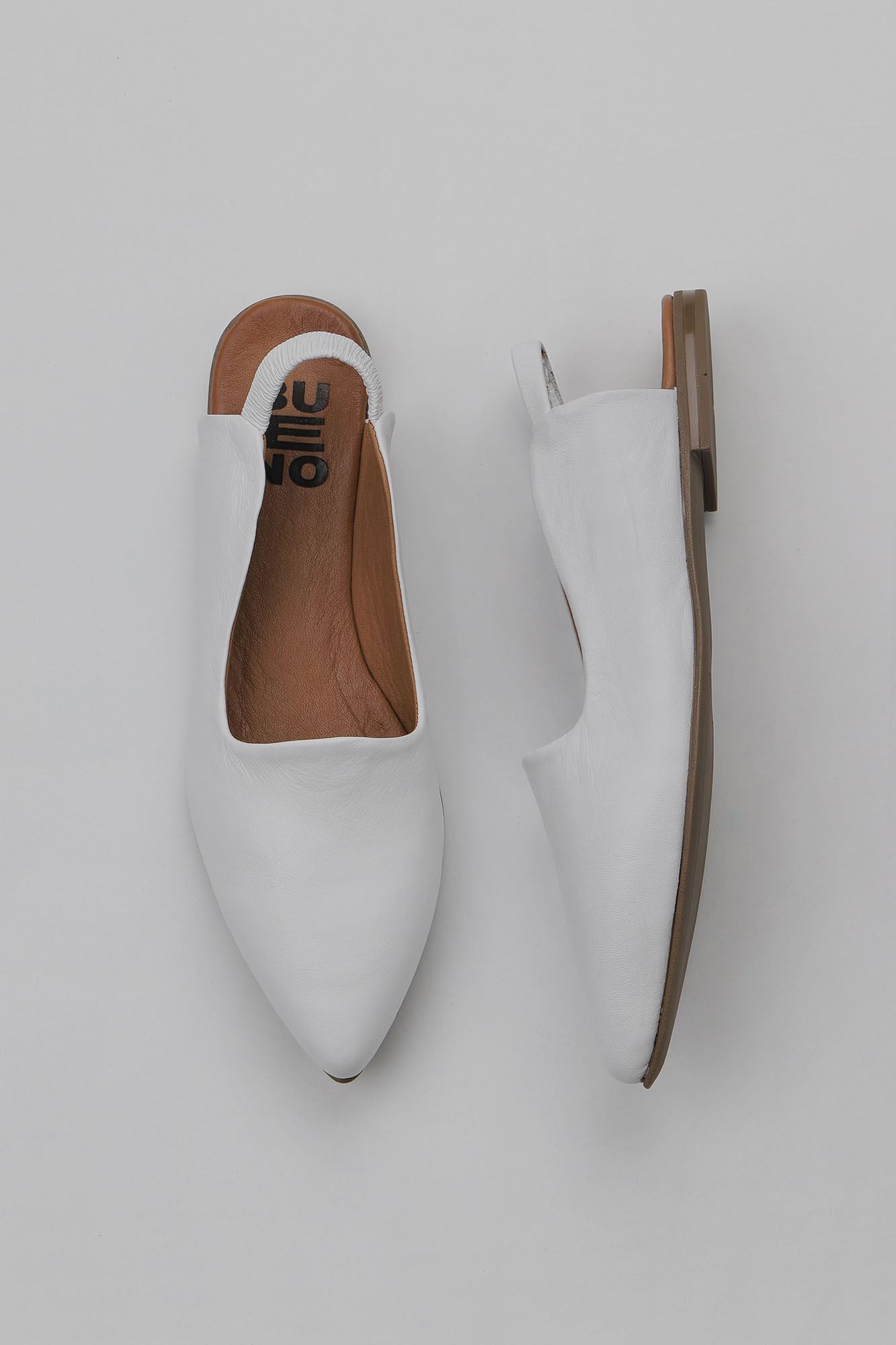 Bueno 's  in white leather