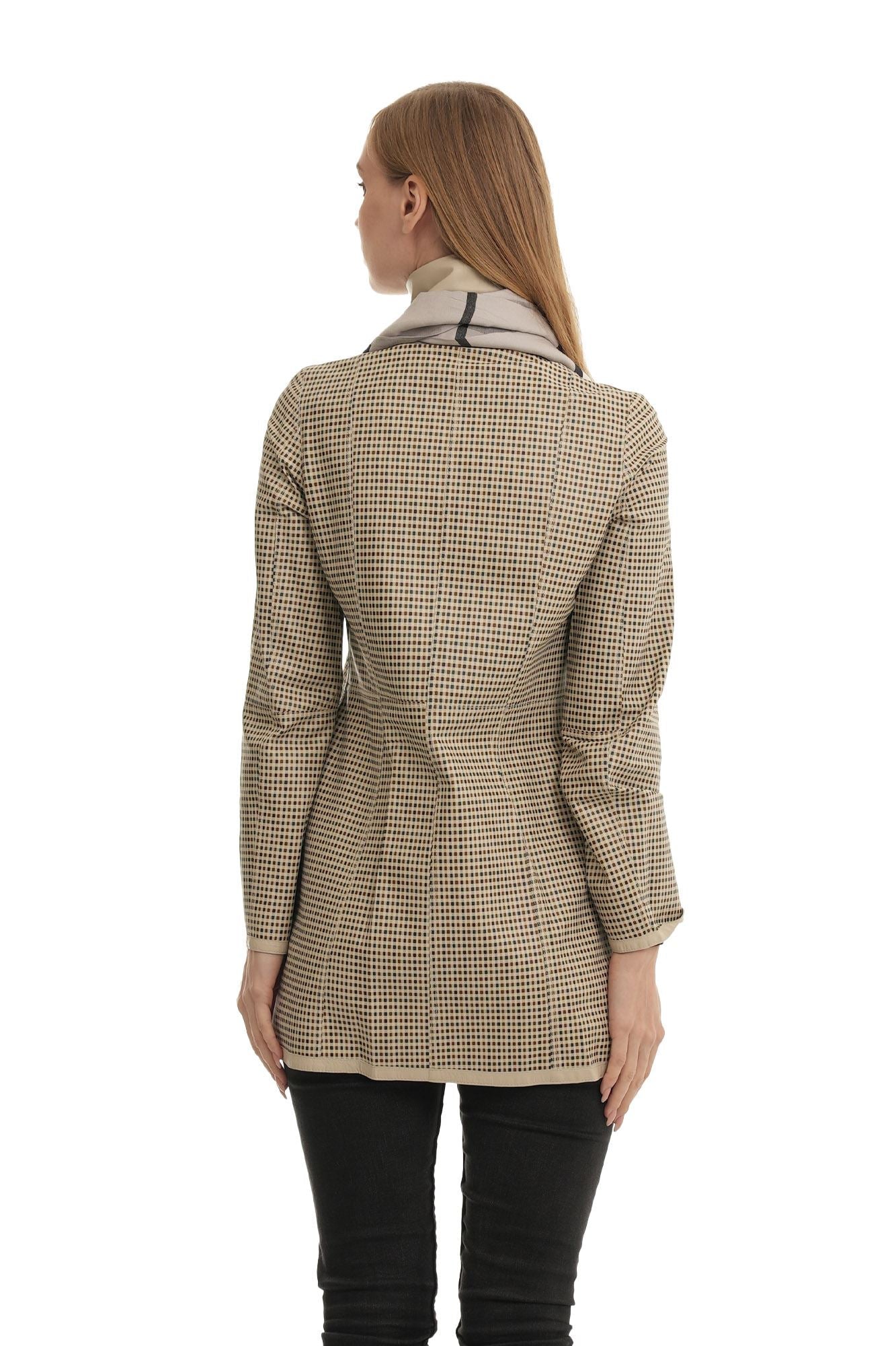 Bueno 's Long Leather Coat in burgundy navy leather