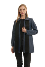 Bueno 's Long Leather Coat in orange leather