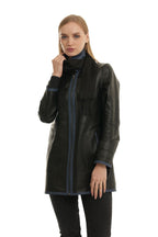 Bueno 's Long Leather Coat in mink leather