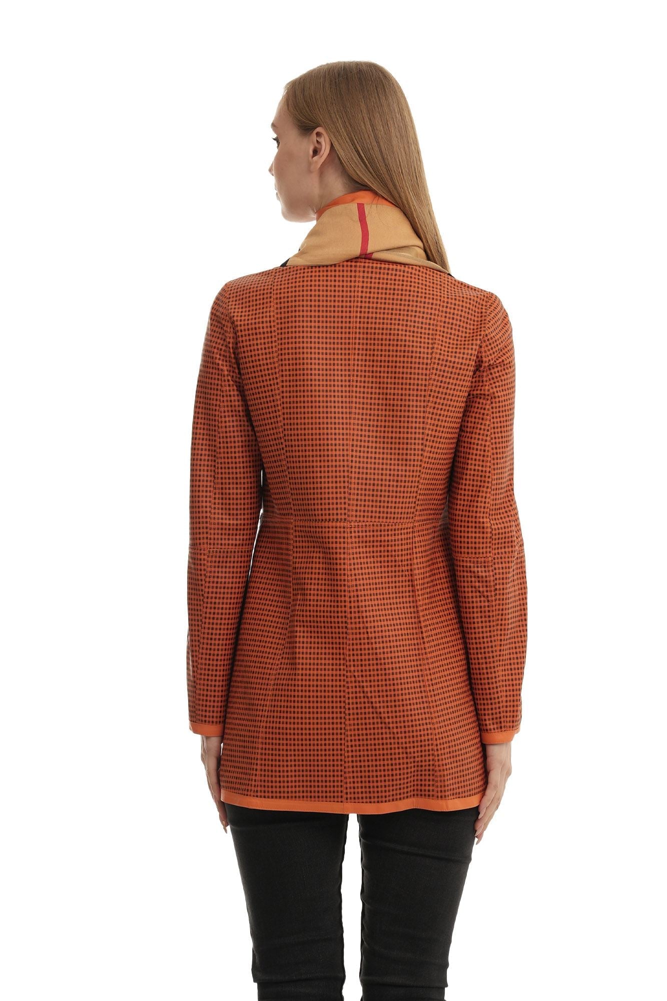 Bueno 's Long Leather Coat in burgundy navy leather