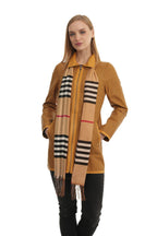 Bueno 's Long Leather Coat in beige leather