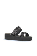 Bueno 's Patterned Wedge Slide in black platinum