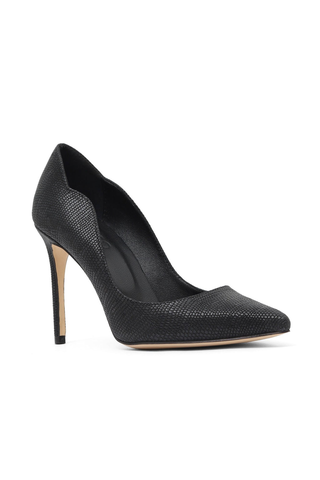 Bueno 's Pointed Stiletto Heel in brown printed leather