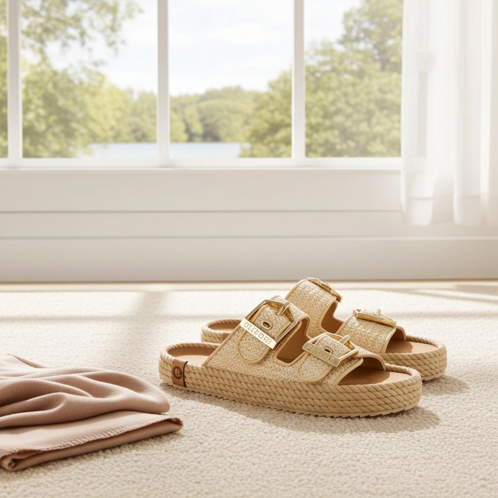 Bueno 's Bohonomad  Sydney Robe Women's Leather Espadrille Slipper in tan