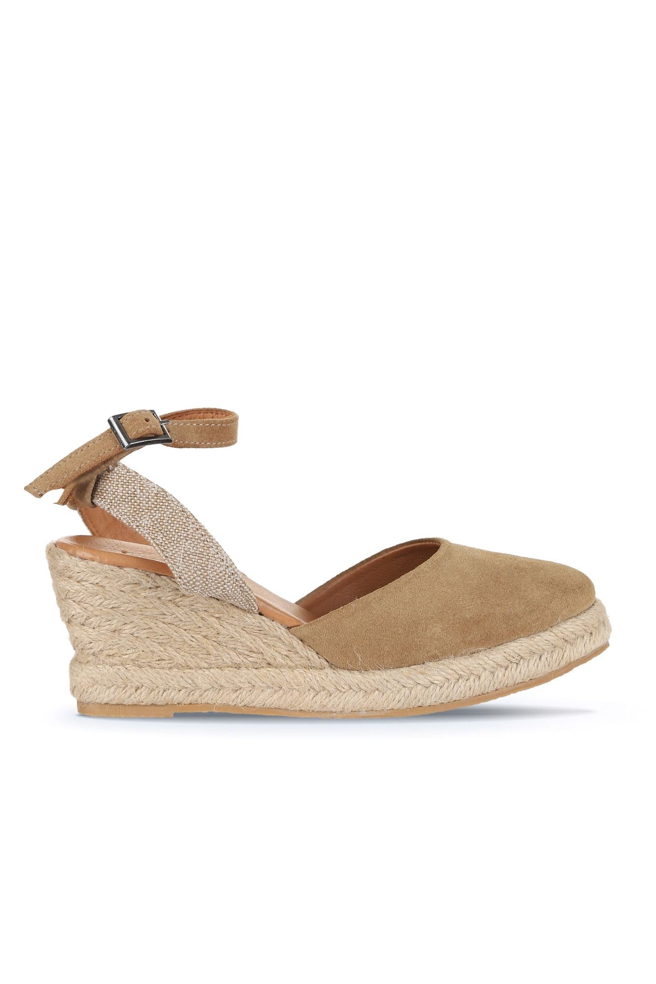 Bueno 's Nubuck Wedge Sandal in navy suede