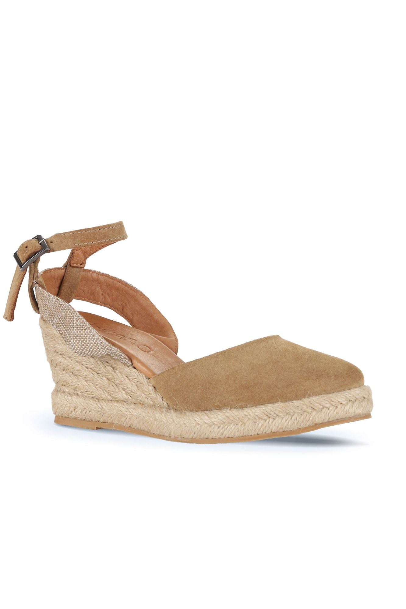 Bueno 's Nubuck Wedge Sandal in navy suede
