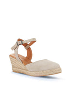Bueno 's Nubuck Wedge Sandal in beige suede