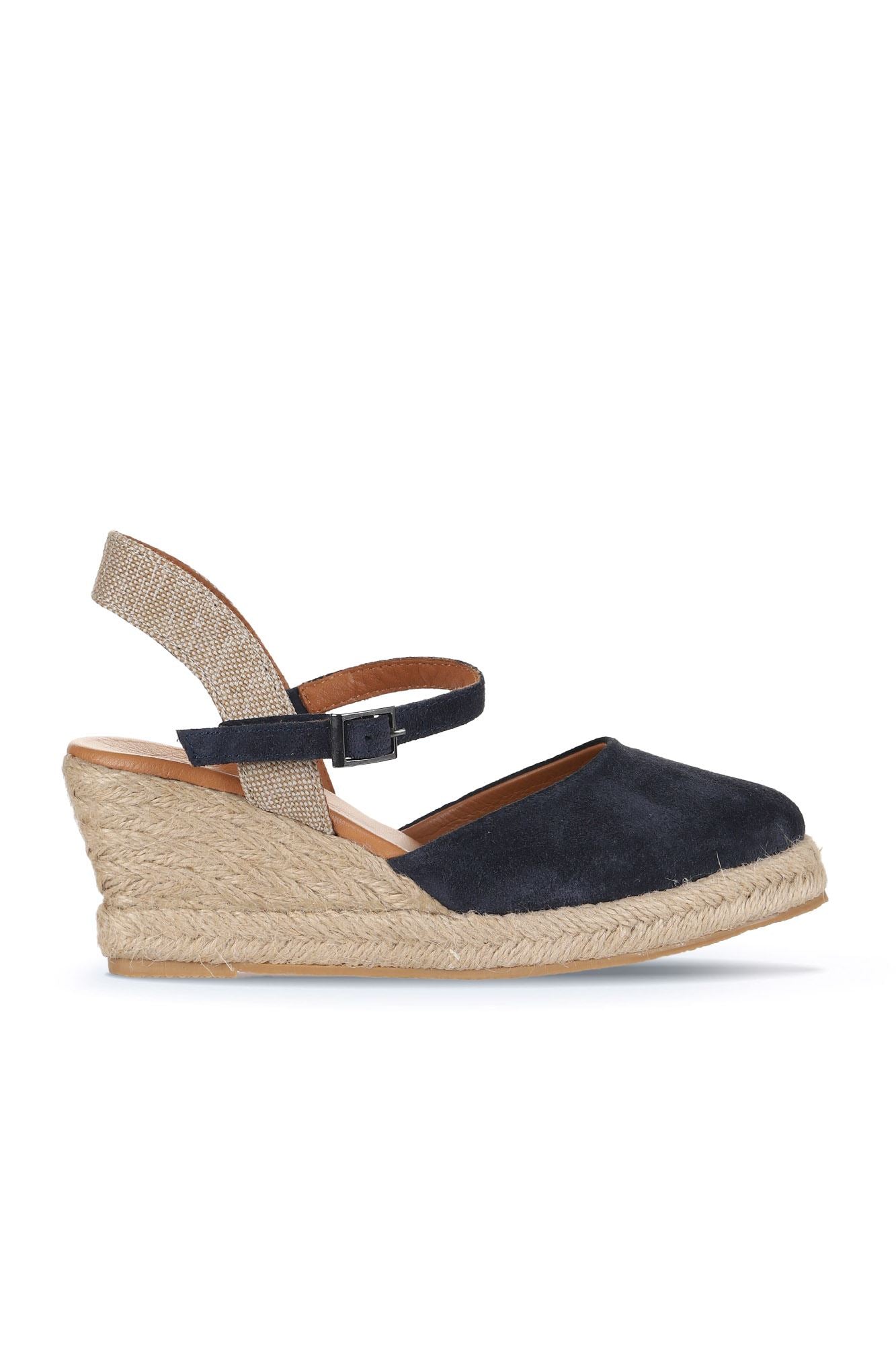 Bueno 's Nubuck Wedge Sandal in beige suede