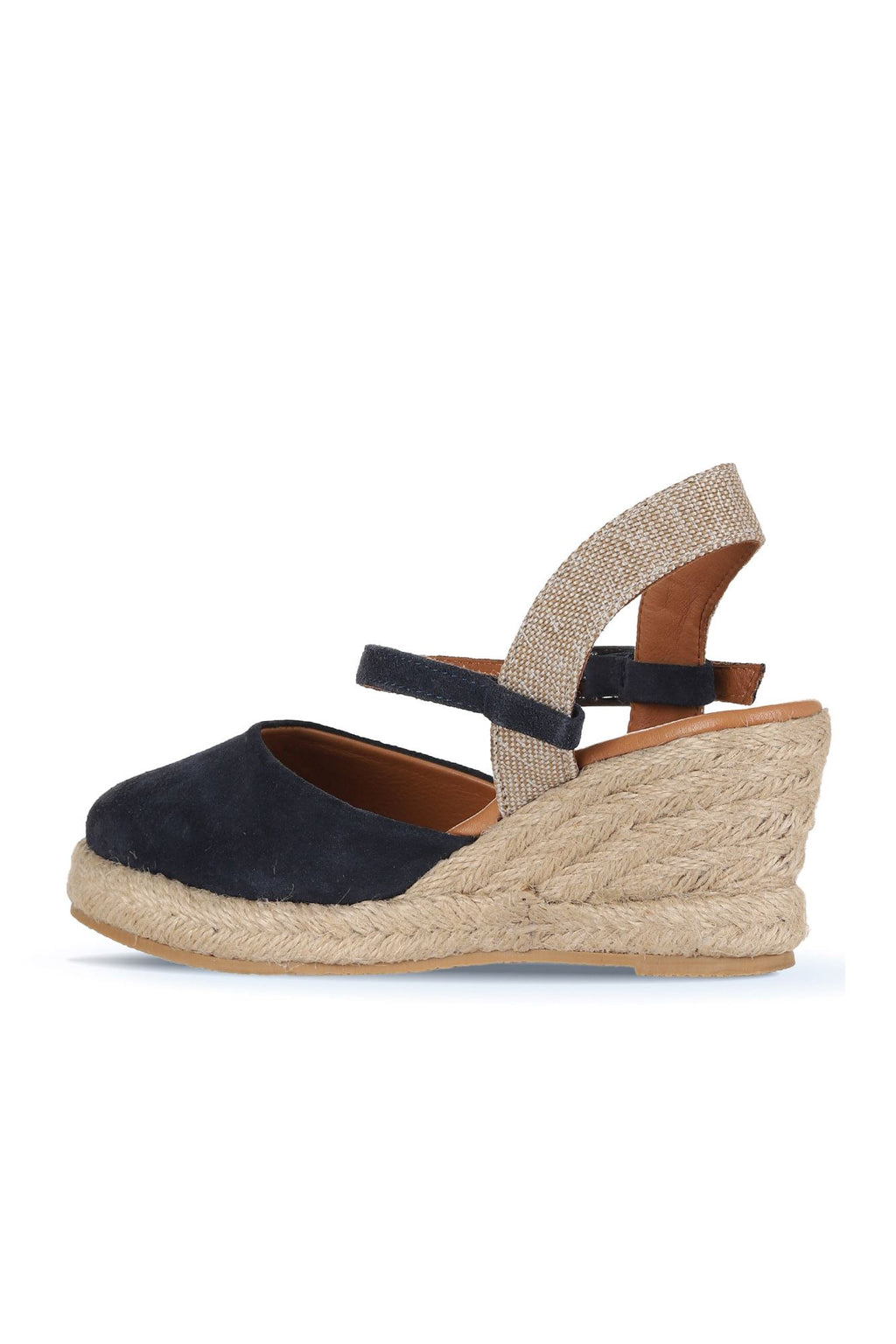 Bueno 's Nubuck Wedge Sandal in navy suede