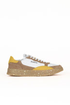 Bueno men's True Fit Daily Sneaker in white yellow leather