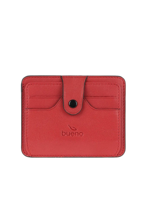 Bueno unisex Button Card Holder in red