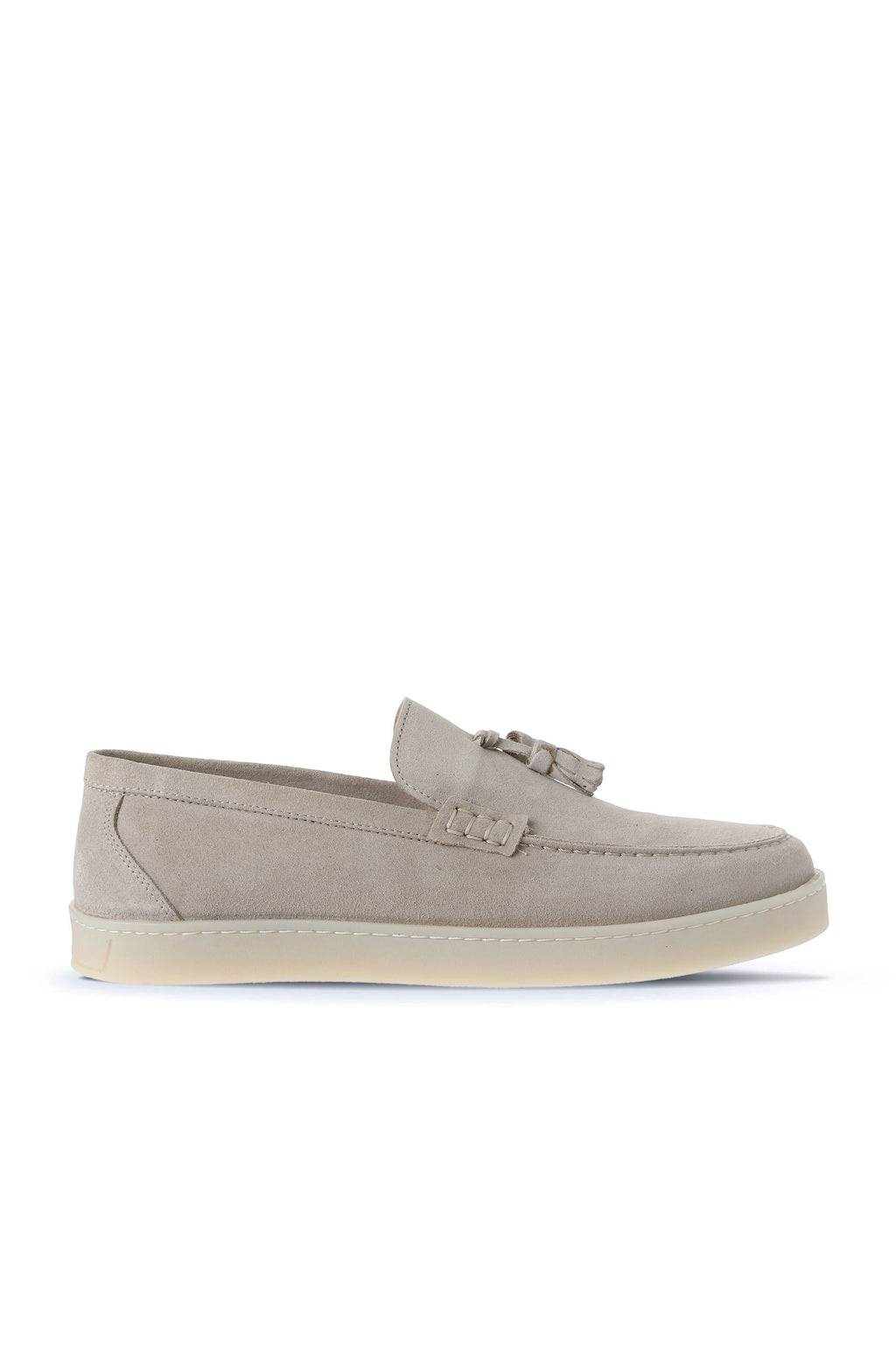 Bueno men's Suede Penny Loafer in beige suede